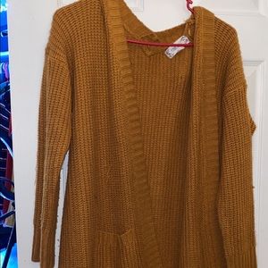 Mustard yellow sweater cover up